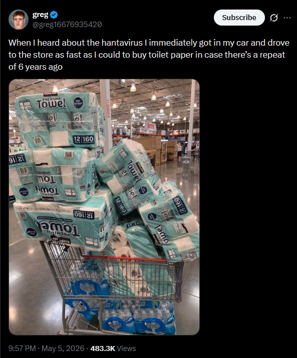 Toilet paper panic buying tweet